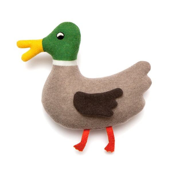 Peluche Cédric le canard en laine d'agneau - Réalisée sur commande