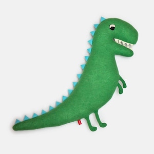Woody the Dinosaur Knitted Lambswool Plush Soft Toy - Made to order