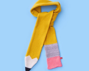 Lambswool Mustard Pencil Scarf - Made to order