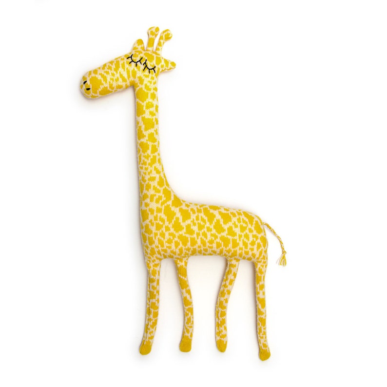 Gerald Giraffe Knitted Lambswool Soft Toy Plush In stock image 1