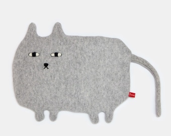 Ernest Cat Lambswool Hot Water Bottle Cover - Made to order