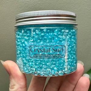 4oz Highly scented Air Freshener beads in plastic jar with vented tin lid. Summer scents!