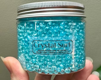 4oz Highly scented Air Freshener beads in plastic jar with vented tin lid. Summer scents!