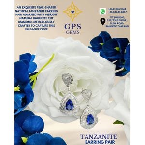 Exquisite Pear-Shaped Tanzanite Earring