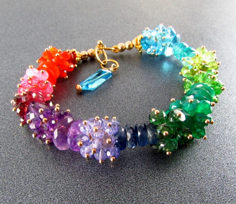 Rainbow Bracelet 20 /% Off Mixed Gemstone Bracelet