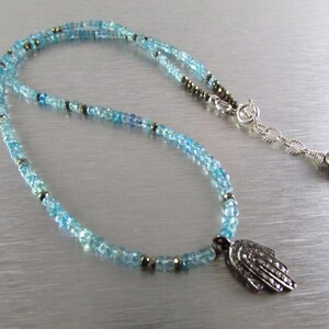 Diamond Hamsa Charm With Apatite and Pyrite image 8