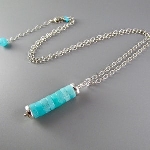 Peruvian Blue Opal and Sterling Silver Stacked Necklace