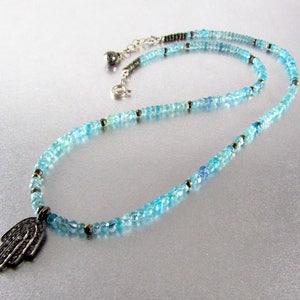 Diamond Hamsa Charm With Apatite and Pyrite image 5