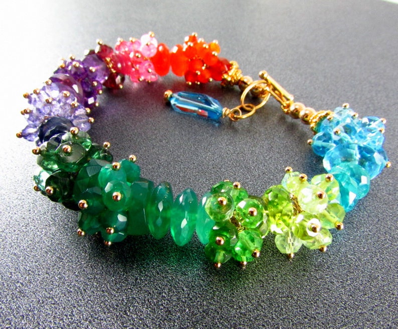 Rainbow Bracelet 20 /% Off Mixed Gemstone Bracelet