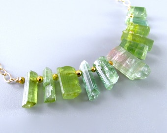 Collier tourmaline pastèque