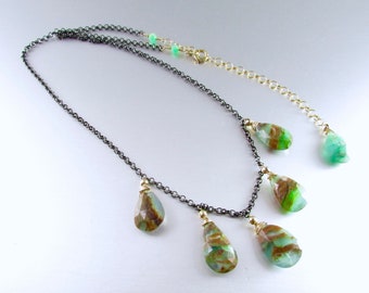Peruvian Opal And Mixed Metal Necklace