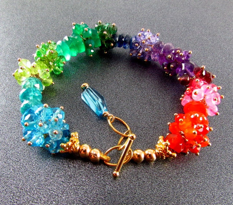 Rainbow Bracelet 20 /% Off Mixed Gemstone Bracelet