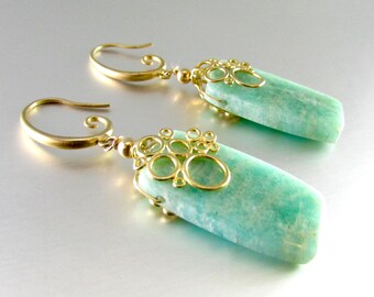 Boucles d’oreilles Amazonite Drop Bubble