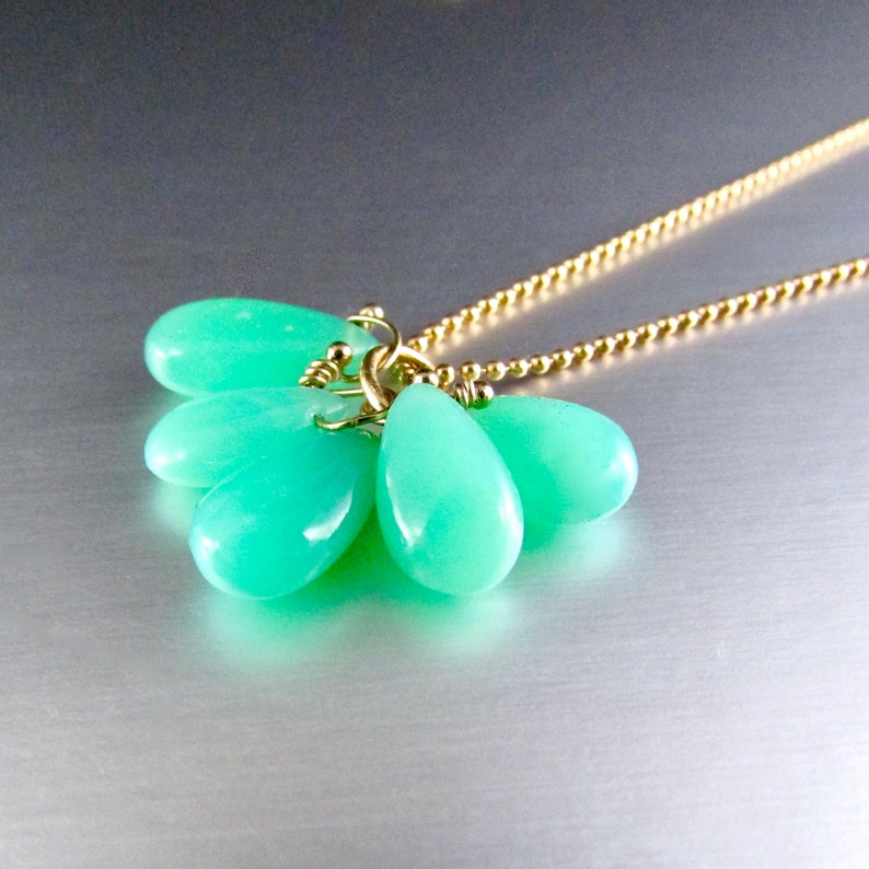 Chrysoprase Gold Filled Necklace image 1