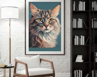 Misty Meow | Animal | Cat | Digital Art Print | Wall Art | AI Generated ...