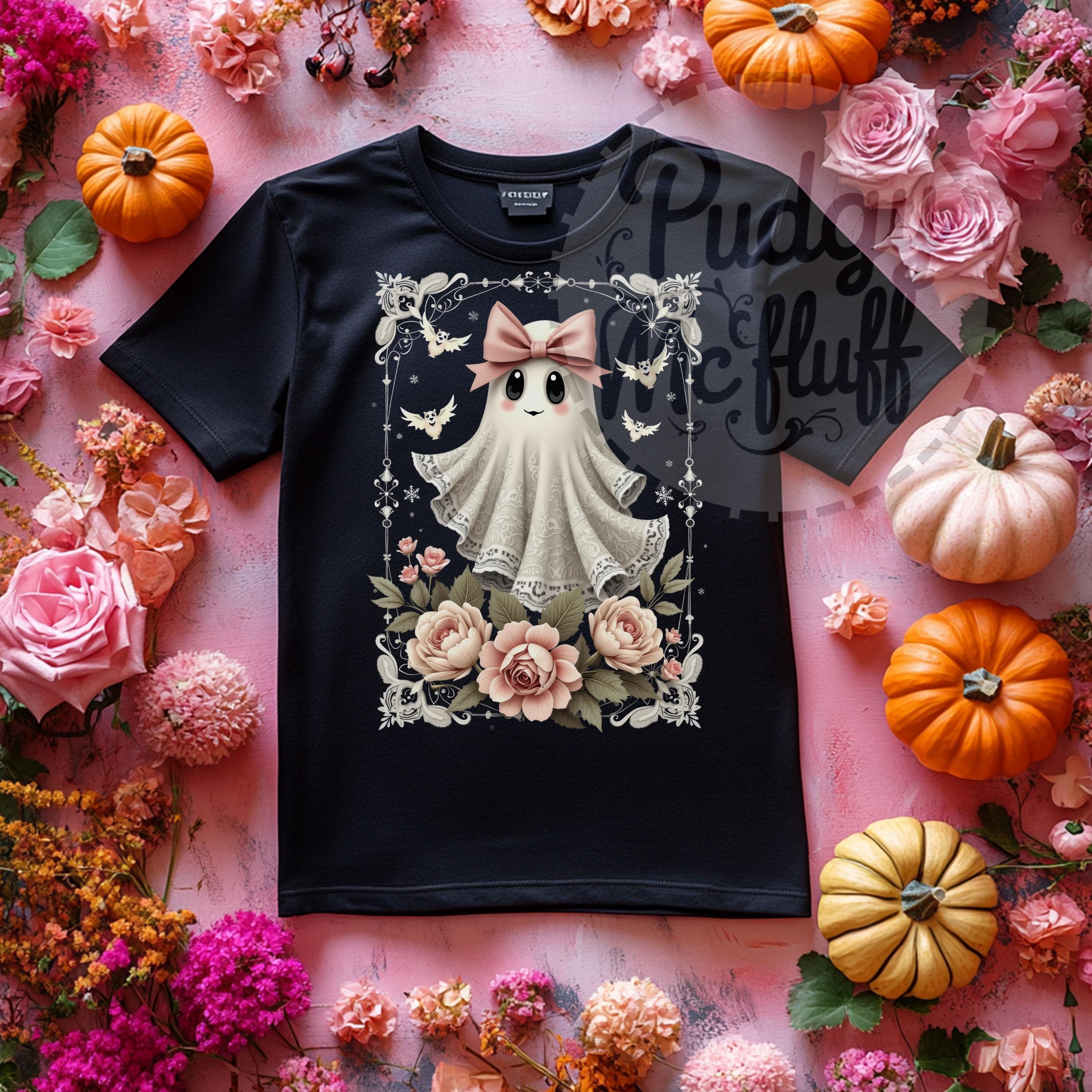 5 Halloween Lace Ghost PNG Pink Bundle Designs | Halloween Boo Lace Bow ...
