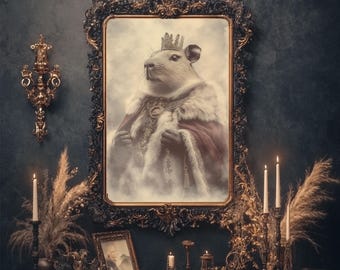 Queen Capybara Art Print | Frontier Critters | Wild West Capybara | Funny Capybara | Western Capybara Wall Art | Country | Old West Art