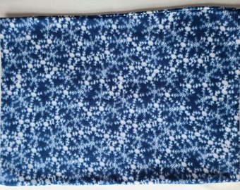 Dreamy Blue with Snowflakes Fleece Pillowcase for Standard Size Pillow