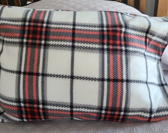 Buffalo Plaid Fleece Pillowcase for Standard Size Pillow