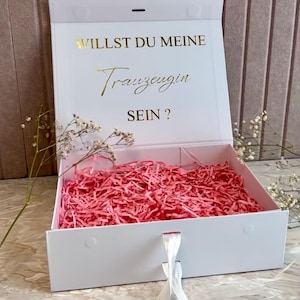 Geschenkbox „Willst du meine Trauzeugin / mein Trauzeuge / meine Brautjungfer sein?“ personalisierte Box | Team Bride | Trauzeugin fragen