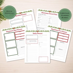 Druckbarer Weihnachtsplaner, Urlaubsgeschenkplaner, Urlaubsgeschenkplaner, Urlaubseinkäufe und Checklisten, To-Do-Liste für Weihnachten