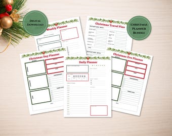 Printable Christmas Planner Bundle, Holiday Gift Planner, Christmas Gift Planner, Holiday Shopping Checklists, Christmas to-do list