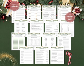 Christmas Game Bundle, Printable Christmas Games, Fun Family Holiday Games, Holiday Office Party, Christmas Party Games, Holiday Games
