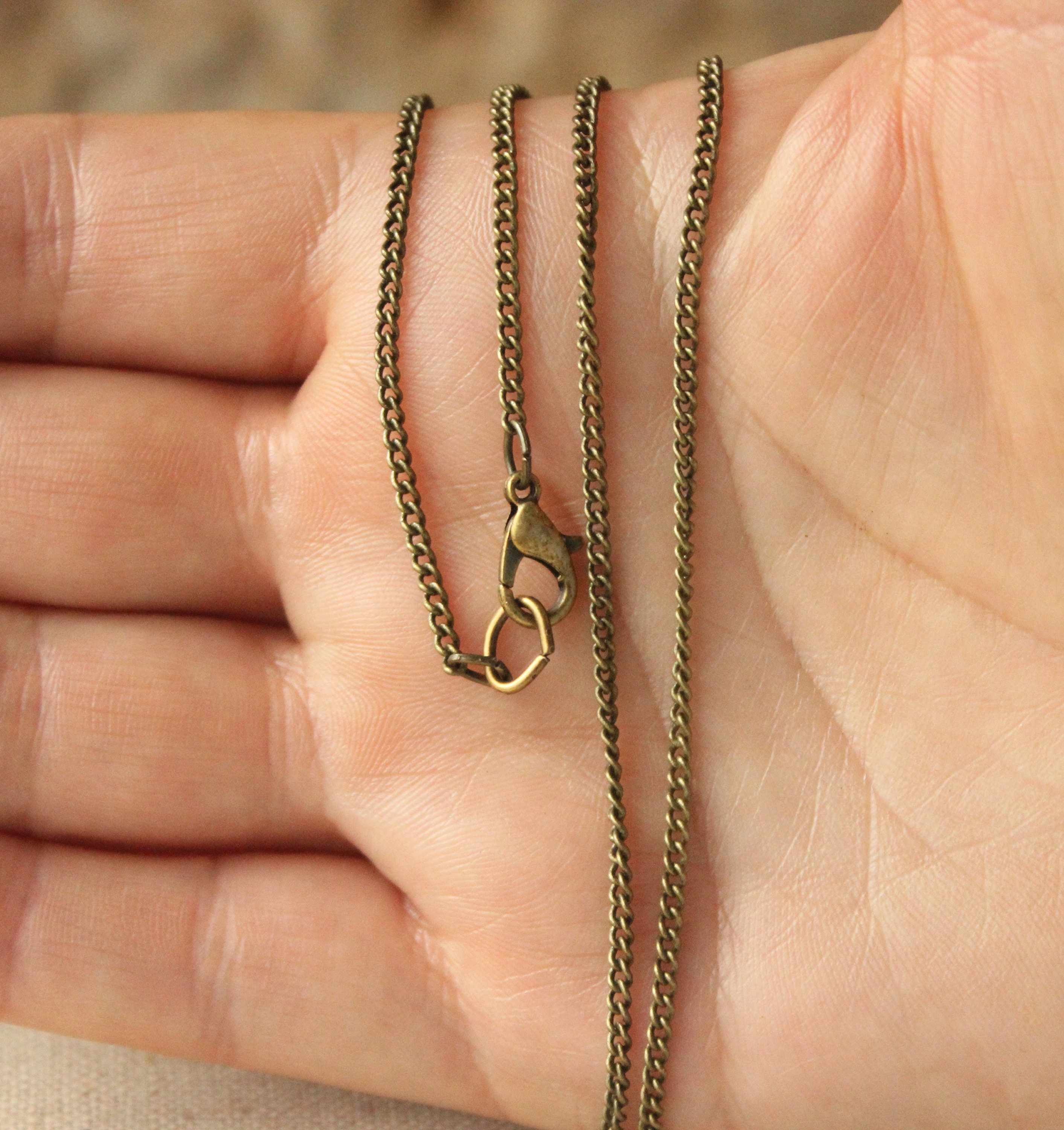 Antiqued brass chain necklace 14 inch 36 inch 35.5cm Etsy