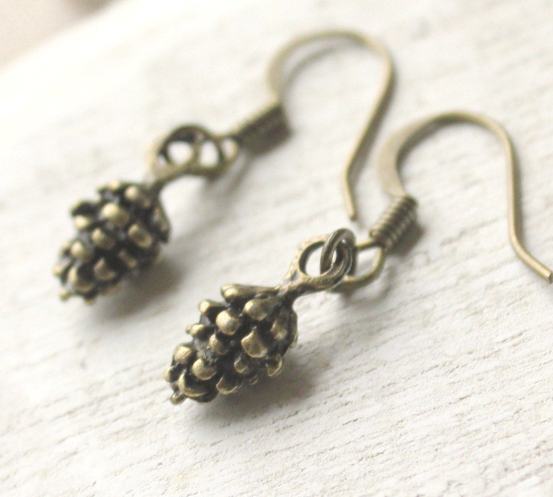 Rustic Pinecone Earrings Pine cone dangle earrings choose Etsy