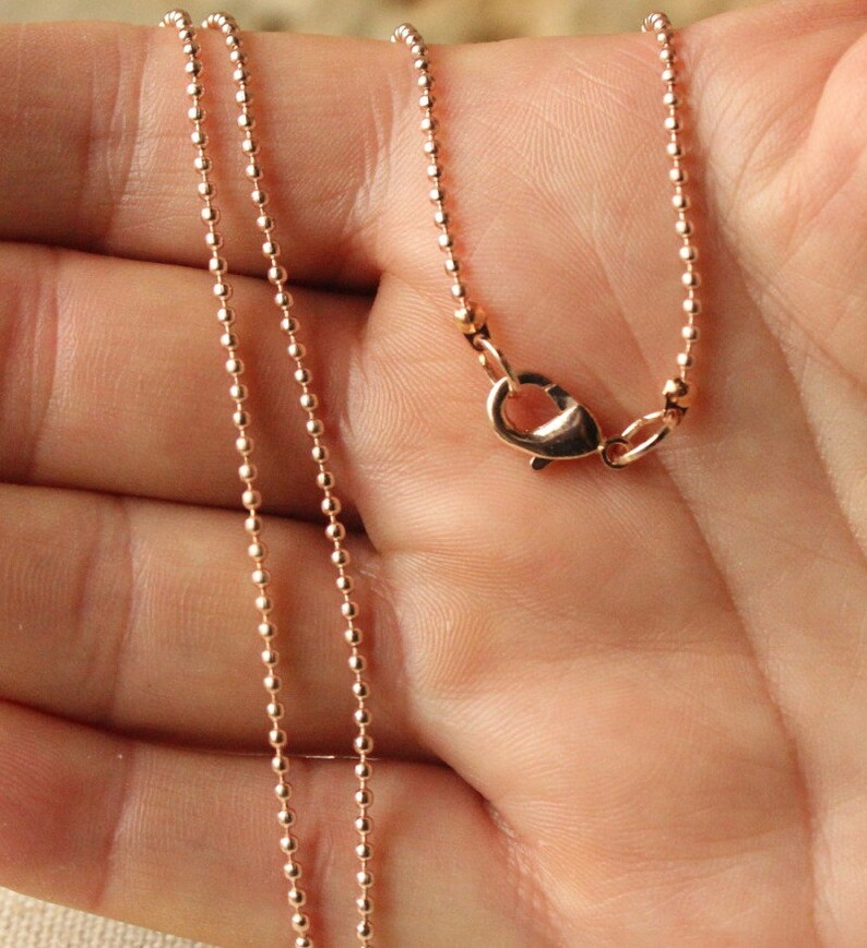 Dainty Rose Gold Ball Chain necklace anti tarnish nickel Etsy