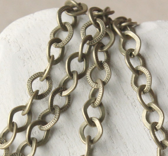 Mens heavy brass chain necklace bronze tone LARGE 6mm brass Etsy