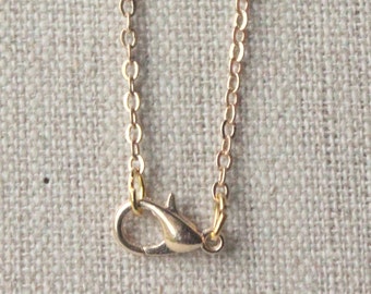 Thin Gold chain necklace, narrow gold necklace chain, choose 14 - 50 inch small 2mm gold oval links, good quality plated chain SF122