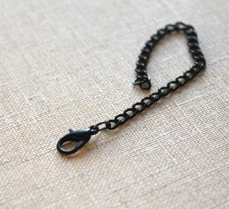 Black Necklace Extender chain 7inch 18cm black extension Etsy
