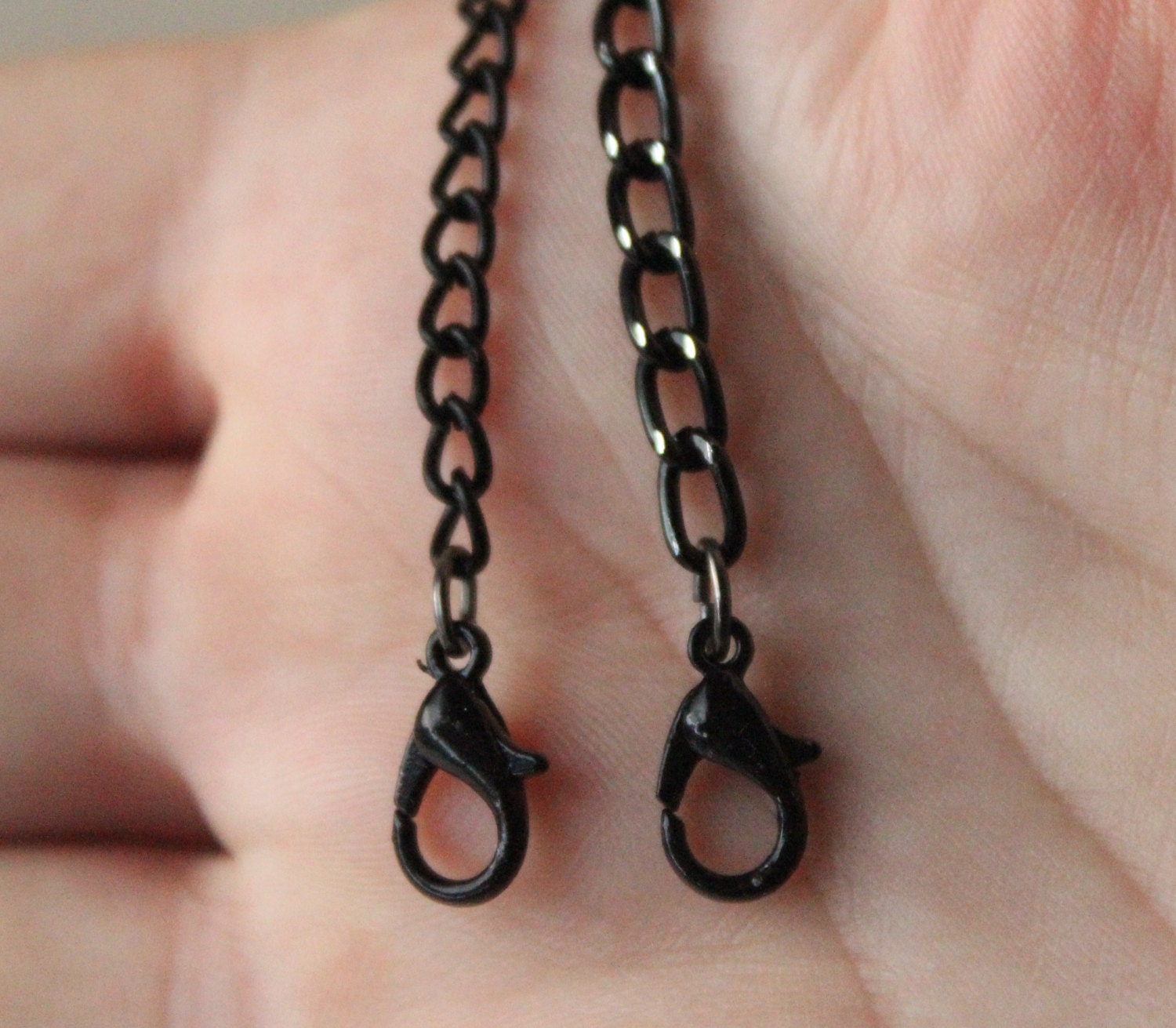 TWO Black Necklace Extender chains Extend your black chain Etsy
