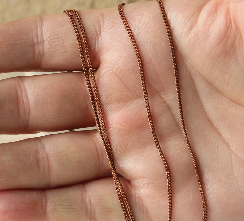 Very fine copper chain Choose 14 inch 36 inch dainty copper Etsy