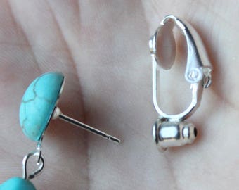 Clip on earring converter, studs to clip on earrings, stud to clips, NICKEL LEAD FREE comfortable clip on earrings, silver or gold plated