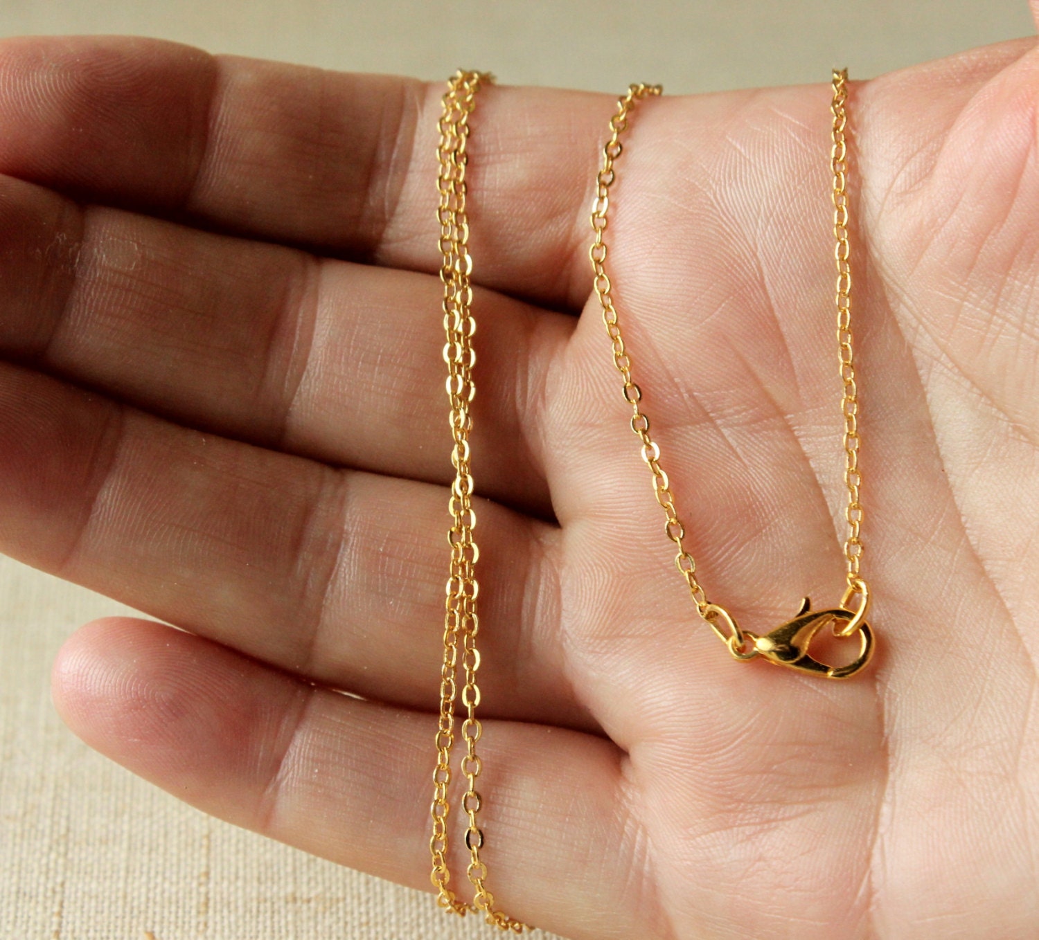 Thin Gold chain necklace 32 inch or 81 cm long small 1.5mm | Etsy