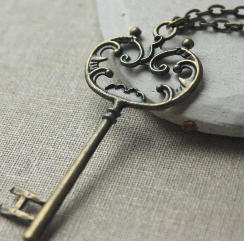 Vintage key necklace Old Key Pendant choose your length of Etsy