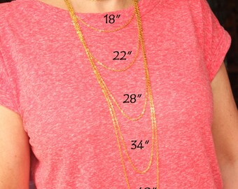 Dainty gold chain necklace, small fine Gold Necklace chain, choose 14" - 44" length, tiny 1.5mm link plated SF171