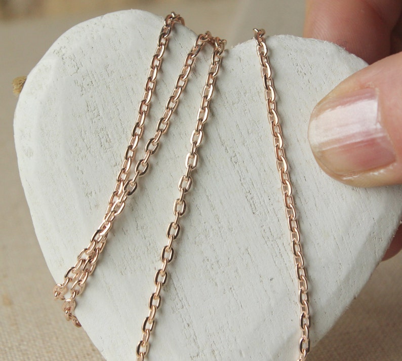 Rose Gold Chain necklace choose 14 inch 36 inch fine small Etsy