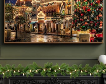 Disneyland Main Street Christmas Magic Cozy Holiday Samsung Frame Tv Art