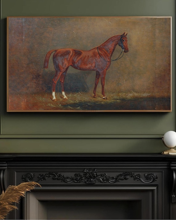 英国製ラルフローレン ヴィンテージ絵皿3枚セット 壁掛け 馬と猟犬 カントリー Frame TV Art Equestrian & Hunting Dog: Ralph Lauren Inspired (set