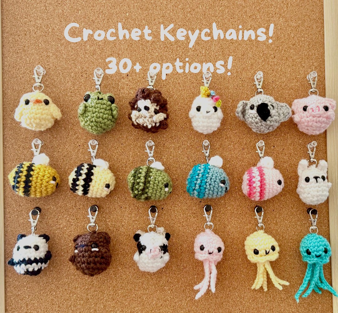 Crochet Animal Keychains- Handmade Amigurumi Charm - Etsy