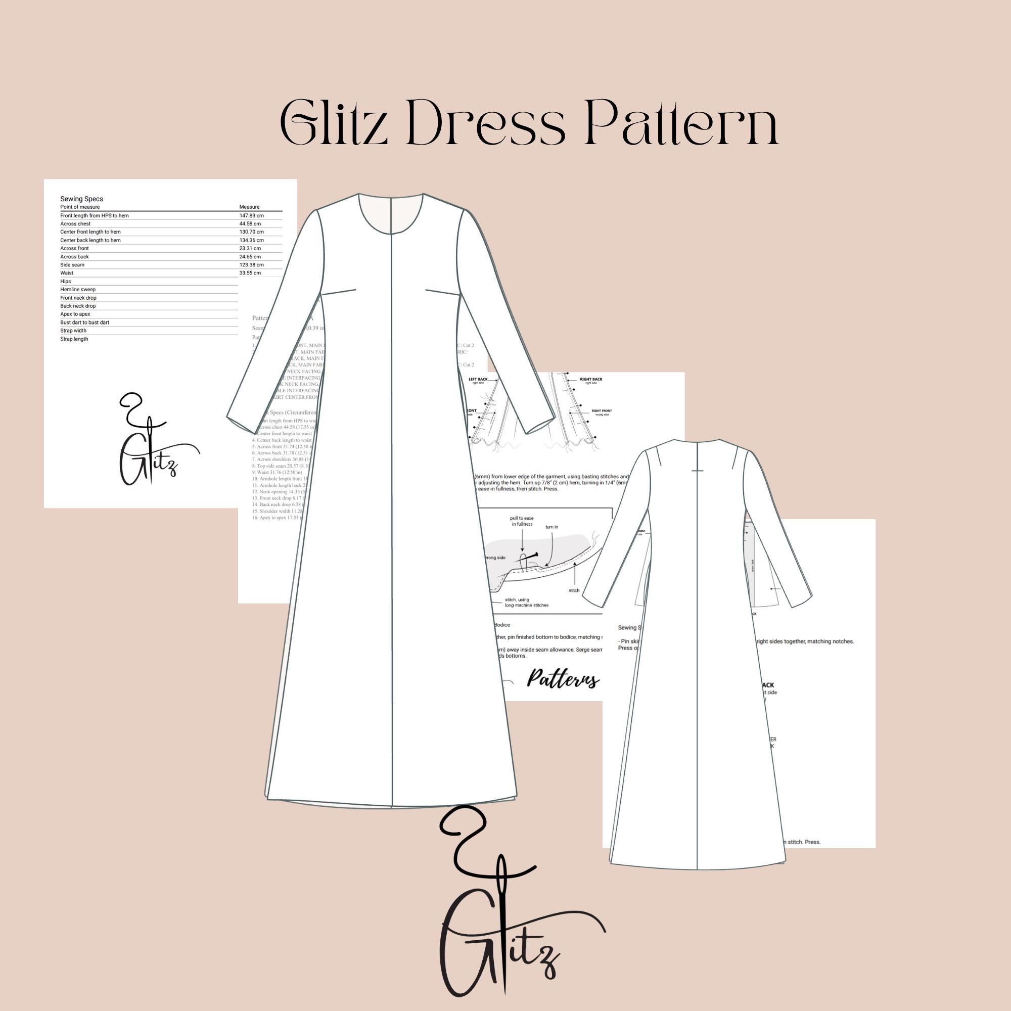 long sleeve dress template evening technical fashion illustration with scoop neck, maxi floor length, fitted body, circular fullness, sleeves. Flat apparel front, white color. Women, men, unisex CAD mockup Stock Vector Image & long sleeve dress technical drawing