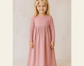 Girls Long Sleeve Cottagecore Dress Sewing Pattern (PDF)