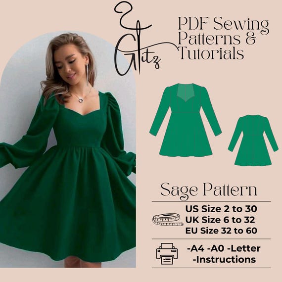 Long Puff Sleeve Selkie Mini Dress Sewing Pattern PDF Digital Pattern - Etsy Long Puff Sleeve Selkie Mini Dress Sewing Pattern PDF Digital Pattern - Etsy