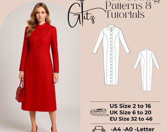 Cocoon Jacket Sewing Pattern, Women's Winter Coat (PDF Pattern)