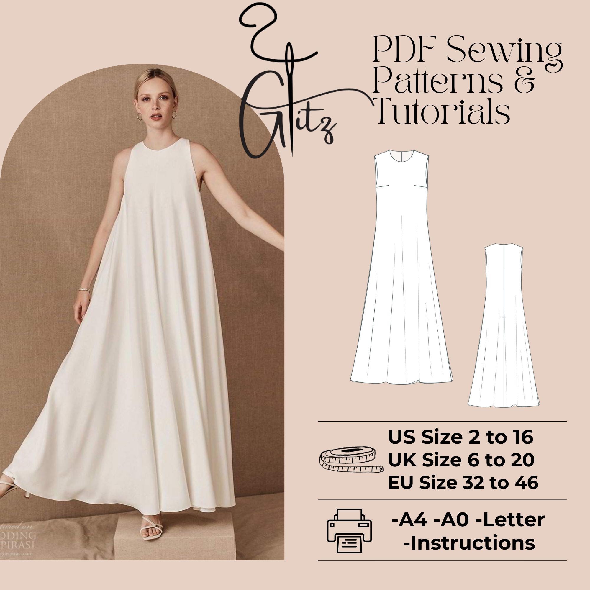 chinese dress ladies Halter Neck Maxi Dress Women's PDF Sewing Pattern | main image 0