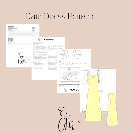 simple satin dress pattern MADDISON Silk Dress Sewing Pattern: Long Sleeve Bias Cut (PDF Digital Download)