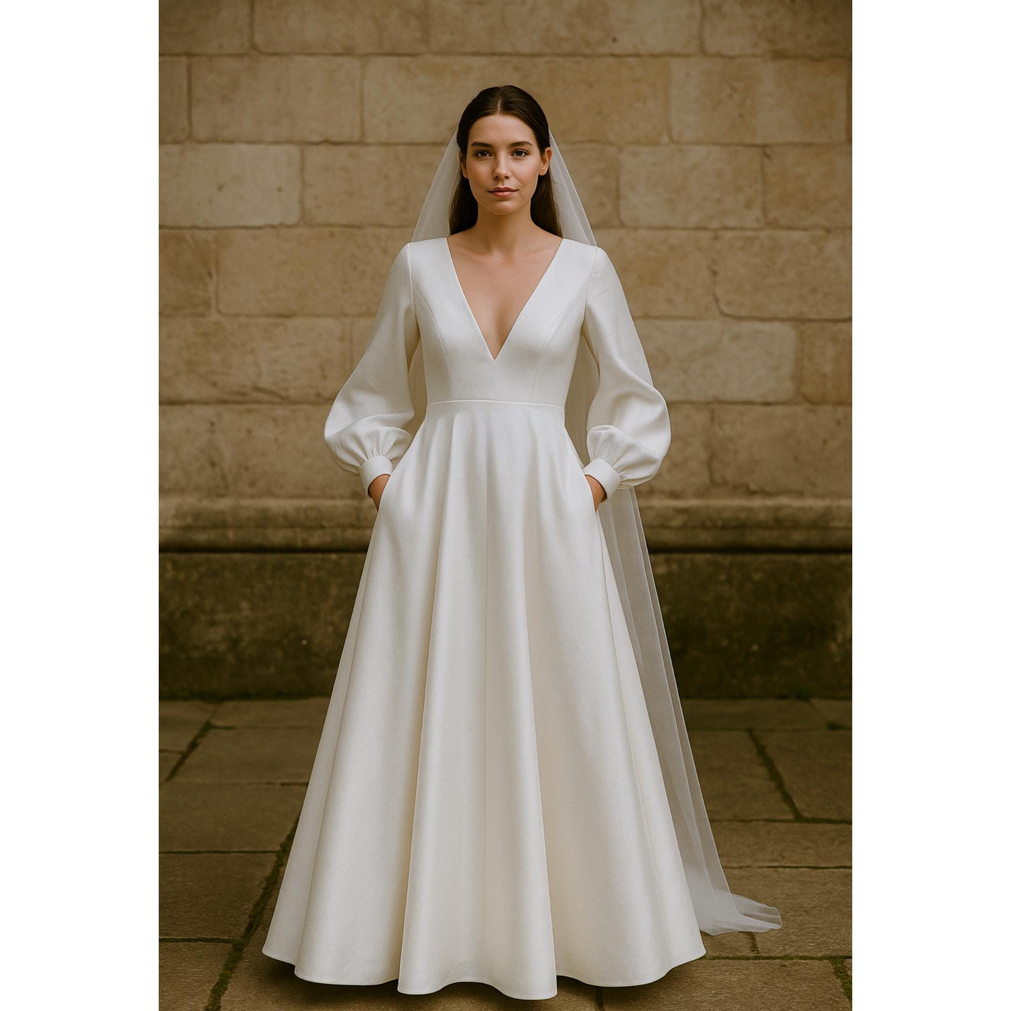 v neck long sleeve dress pattern Deep V Neck Long Sleeve Dress Pattern